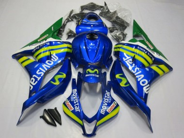 Purchase 2009-2012 Honda CBR600RR Motorcycle Fairings - Blue Green MoviStar Canada