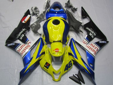 Purchase 2007-2008 Honda CBR600RR Motorcycle Fairings - Yellow Blue White Glossy Black Nastro Azzurro Canada