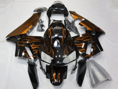 Purchase 2003-2004 Honda CBR600RR Motorcycle Fairings - Glossy Black Orange Flame Canada