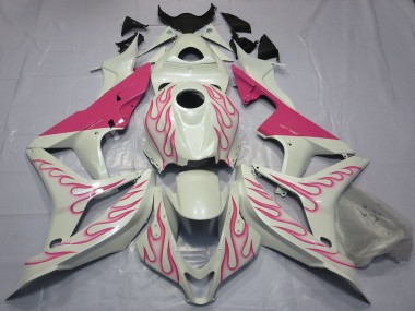 Purchase 2007-2008 Honda CBR600RR Motorcycle Fairings - White Pink Flame Canada
