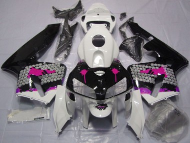 Purchase 2005-2006 Honda CBR600RR Motorcycle Fairings - Pink Splatter on Glossy Black Canada