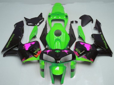 Purchase 2005-2006 Honda CBR600RR Motorcycle Fairings - Pink Splatter on Green Canada