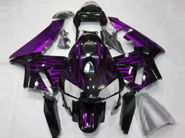Purchase 2003-2004 Honda CBR600RR Motorcycle Fairings - Glossy Black Purple Flame Canada