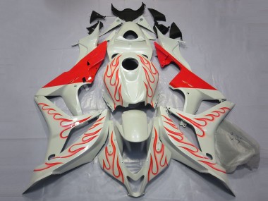 Purchase 2007-2008 Honda CBR600RR Motorcycle Fairings - White Red Flame Canada