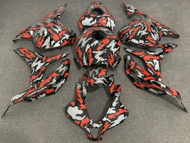 Purchase 2009-2012 Honda CBR600RR Motorcycle Fairings - Red Grey Camouflage Canada