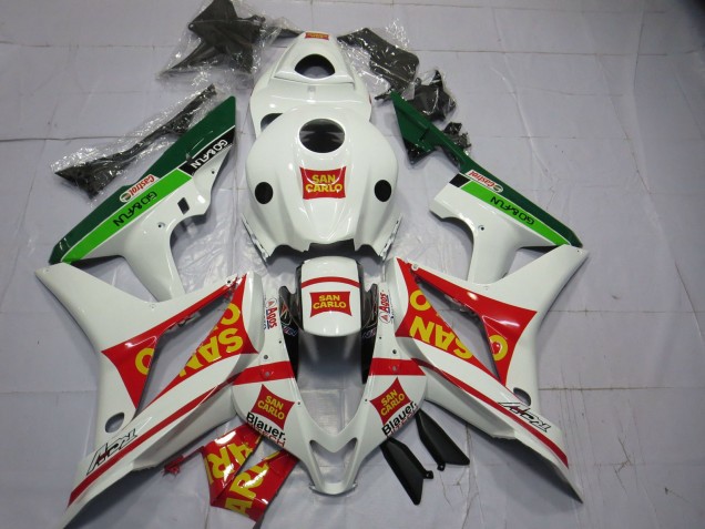 2007-2008 Honda CBR600RR Motorcycle Fairings - White Red Green Yellow San Carlo Canada