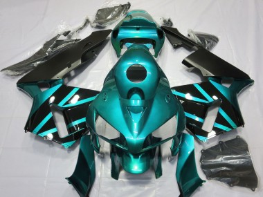 Purchase 2005-2006 Honda CBR600RR Motorcycle Fairings - Teal Glossy Black Design Canada