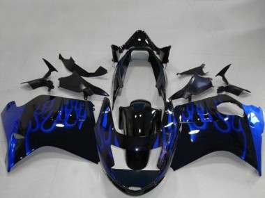 Purchase 1996-2007 Honda CBR1100XX Blackbird Motorcycle Fairings - Glossy Black Blue Flame Canada