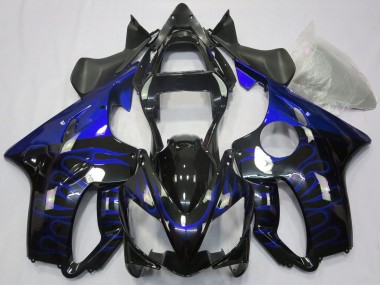 Purchase 2001-2003 Honda CBR600 F4i Motorcycle Fairings - Glossy Black Blue Flame Canada