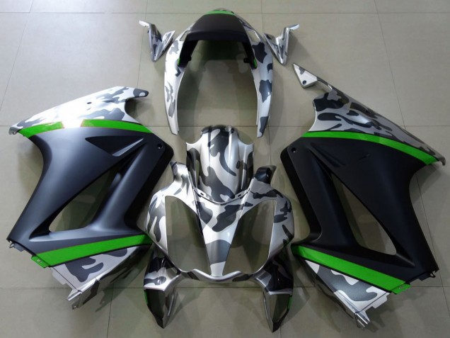 2002-2013 Honda VFR 800 Motorcycle Fairings - Grey Camouflage Green Matte Black Canada