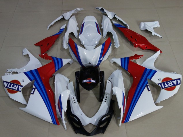 2009-2016 Suzuki GSXR 1000 Motorcycle Fairings - White Blue Red Martini Canada
