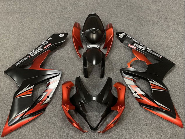 2005-2006 Suzuki GSXR 1000 Motorcycle Fairings - Matte Black Orange Canada