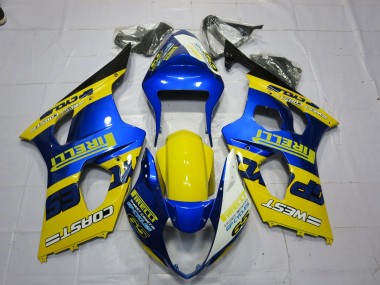 Purchase 2003-2004 Suzuki GSXR 1000 Motorcycle Fairings - Blue Yellow Black Pirelli Canada