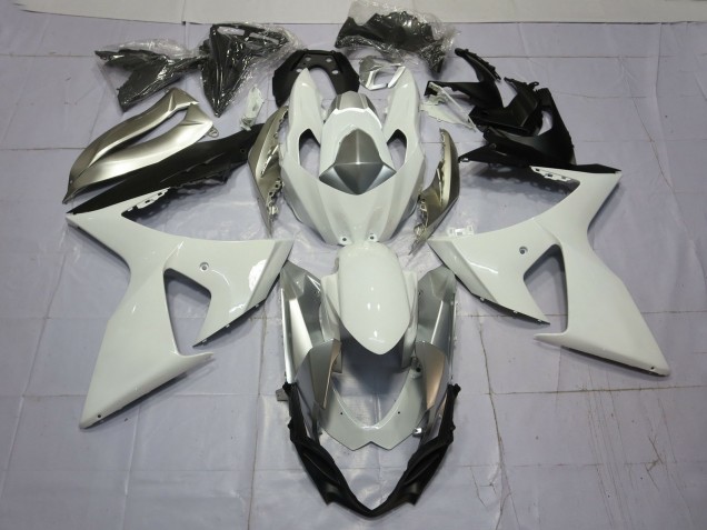 2009-2016 Suzuki GSXR 1000 Motorcycle Fairings - White Silver Canada