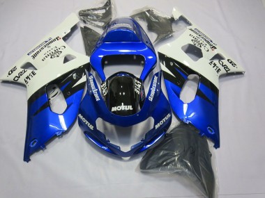 Purchase 2001-2003 Suzuki GSXR 600 / GSXR 750 Motorcycle Fairings - White Blue Glossy Black Canada