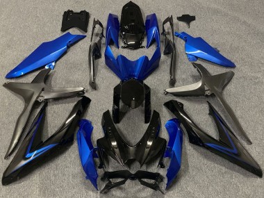 Purchase 2008-2010 Suzuki GSXR 600 / GSXR 750 Motorcycle Fairings - Blue Grey Glossy Black Canada