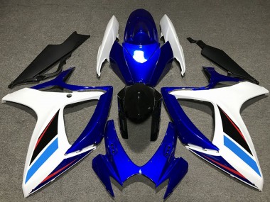 Purchase 2006-2007 Suzuki GSXR 600 / GSXR 750 Motorcycle Fairing Kits - White Blue Glossy Black Canada