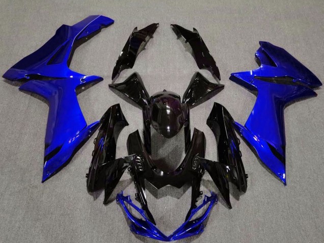 2011-2024 Suzuki GSXR 600 / GSXR 750 Motorcycle Fairing - Blue Glossy Black Canada
