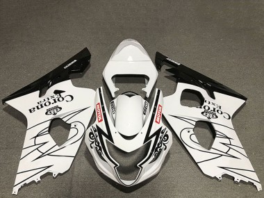Purchase 2004-2005 Suzuki GSXR 600 / GSXR 750 Motorcycle Fairings - White Glossy Black Corona Motul Style Canada