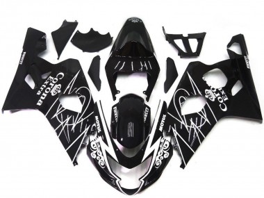 Purchase 2004-2005 Suzuki GSXR 600 / GSXR 750 Motorcycle Fairings - Glossy Black White Corona Style Canada