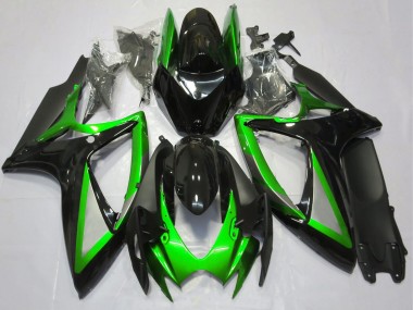 Purchase 2006-2007 Suzuki GSXR 600 / GSXR 750 Motorcycle Fairing - Green Glossy Black Matte Black Canada