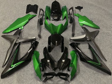Purchase 2008-2010 Suzuki GSXR 600 / GSXR 750 Motorcycle Fairings - Green Grey Glossy Black Canada