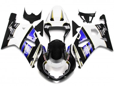 Purchase 2001-2003 Suzuki GSXR 600 / GSXR 750 Motorcycle Fairings - White Blue Glossy Black Viru Style Canada