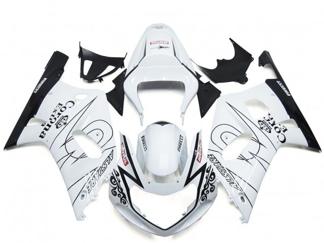 2001-2003 Suzuki GSXR 600 / GSXR 750 Motorcycle Fairing - White Black Corona Alstare Canada