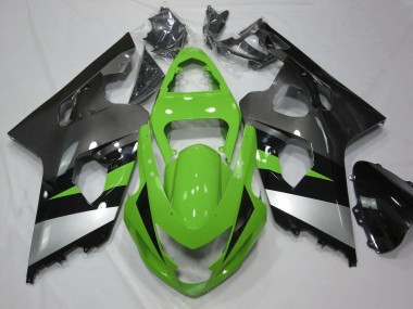 Purchase 2004-2005 Suzuki GSXR 600 / GSXR 750 Motorcycle Fairing - Green Silver Glossy Black Canada