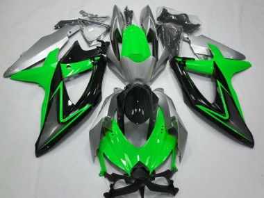 Purchase 2008-2010 Suzuki GSXR 600 / GSXR 750 Motorcycle Fairings - Silver Green Grey Black Canada