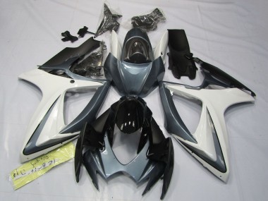 Purchase 2006-2007 Suzuki GSXR 600 / GSXR 750 Motorcycle Fairings - White Grey Glossy Black Canada