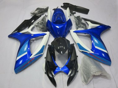 Purchase 2006-2007 Suzuki GSXR 600 / GSXR 750 Motorcycle Fairing - White Blue Glossy Black Canada