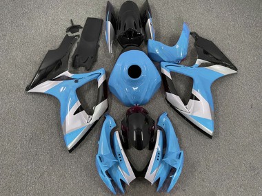 Purchase 2006-2007 Suzuki GSXR 600 / GSXR 750 Motorcycle Fairings - Light Blue White Glossy Black Canada