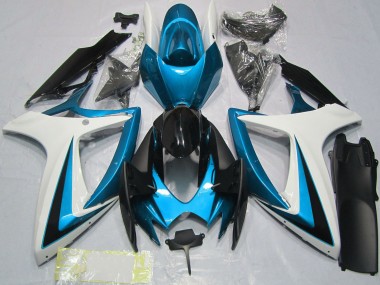 Purchase 2006-2007 Suzuki GSXR 600 / GSXR 750 Motorcycle Fairings - White Blue Glossy Black Canada
