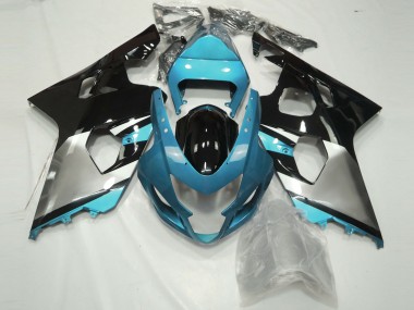 Purchase 2004-2005 Suzuki GSXR 600 / GSXR 750 Motorcycle Fairings - Light Blue Silver Glossy Black Canada
