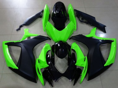 Purchase 2006-2007 Suzuki GSXR 600 / GSXR 750 Motorcycle Fairings - Green Glossy Black Matte Black Canada