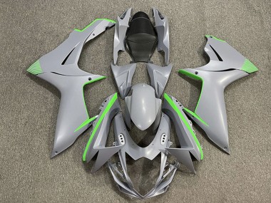 Purchase 2011-2024 Suzuki GSXR 600 / GSXR 750 Motorcycle Fairings - Matte Nardo Grey Green Accents Canada