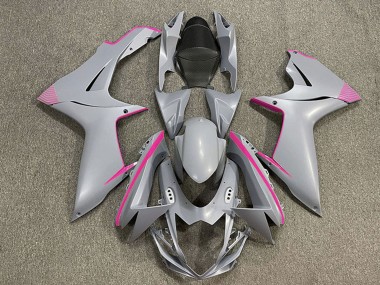 Purchase 2011-2024 Suzuki GSXR 600 / GSXR 750 Motorcycle Fairings - Matte Nardo Grey Pink Accents Canada