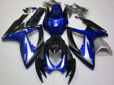 Purchase 2006-2007 Suzuki GSXR 600 / GSXR 750 Motorcycle Fairings - Blue Silver Glossy Black OEM Style Canada