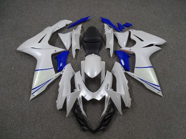 Purchase 2011-2024 Suzuki GSXR 600 / GSXR 750 Motorcycle Fairings - Pearl White and Dark Blue Canada