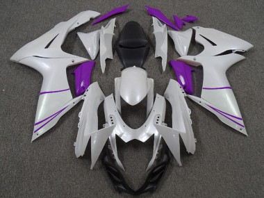 Purchase 2011-2024 Suzuki GSXR 600 / GSXR 750 Motorcycle Fairings - Pearl White and Purple Canada