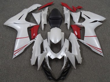 Purchase 2011-2024 Suzuki GSXR 600 / GSXR 750 Motorcycle Fairings - Pearl White and Red Canada