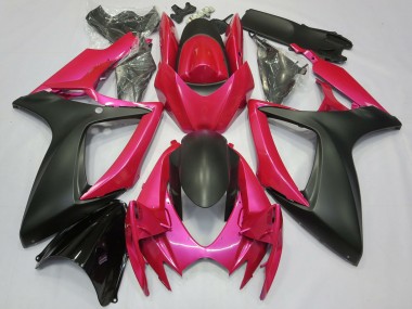 Purchase 2006-2007 Suzuki GSXR 600 / GSXR 750 Motorcycle Fairings - Pink Matte Black Canada