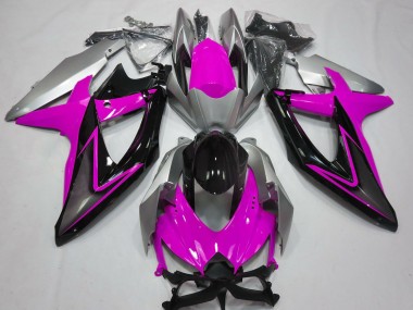 Purchase 2008-2010 Suzuki GSXR 600 / GSXR 750 Motorcycle Fairings - Silver Pink Glossy Black Canada