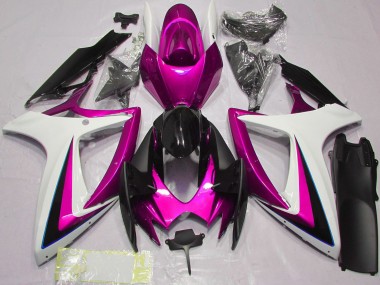 Purchase 2006-2007 Suzuki GSXR 600 / GSXR 750 Motorcycle Fairings - White Pink Glossy Black Canada