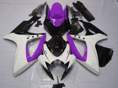 Purchase 2006-2007 Suzuki GSXR 600 / GSXR 750 Motorcycle Fairings - Purple White Glossy Black Star Canada
