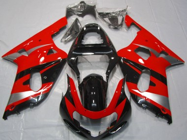 Purchase 2001-2003 Suzuki GSXR 600 / GSXR 750 Motorcycle Fairings - Red Silver Glossy Black OEM Style Canada