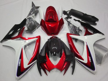 Purchase 2006-2007 Suzuki GSXR 600 / GSXR 750 Motorcycle Fairings - White Red Glossy Black Canada