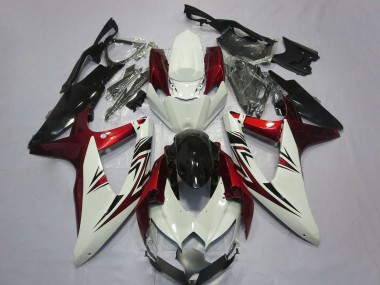 Purchase 2008-2010 Suzuki GSXR 600 / GSXR 750 Motorcycle Fairings - White Red Glossy Black Canada