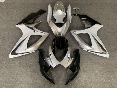 Purchase 2006-2007 Suzuki GSXR 600 / GSXR 750 Motorcycle Fairings - Silver White Glossy Black OEM Style Canada